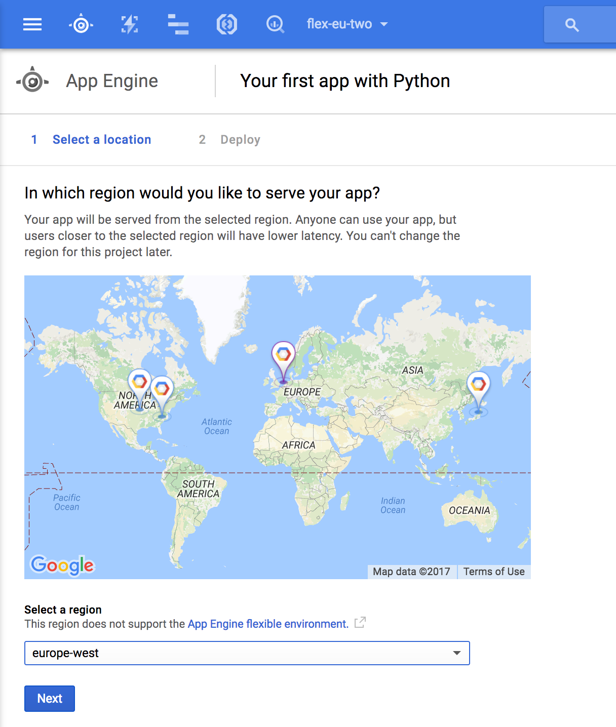 Google App Engine Flexible Enviroment Availability Map