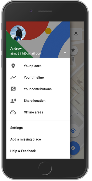 Timeline on Google Maps on iOS