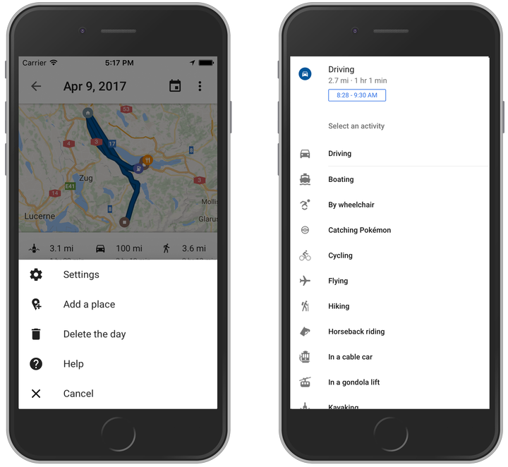 Customize Google Maps Timeline