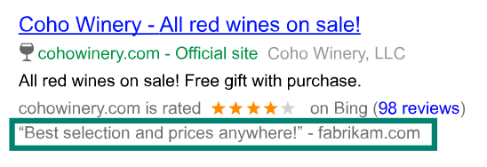 Review Extensions in Bing Ads Editor