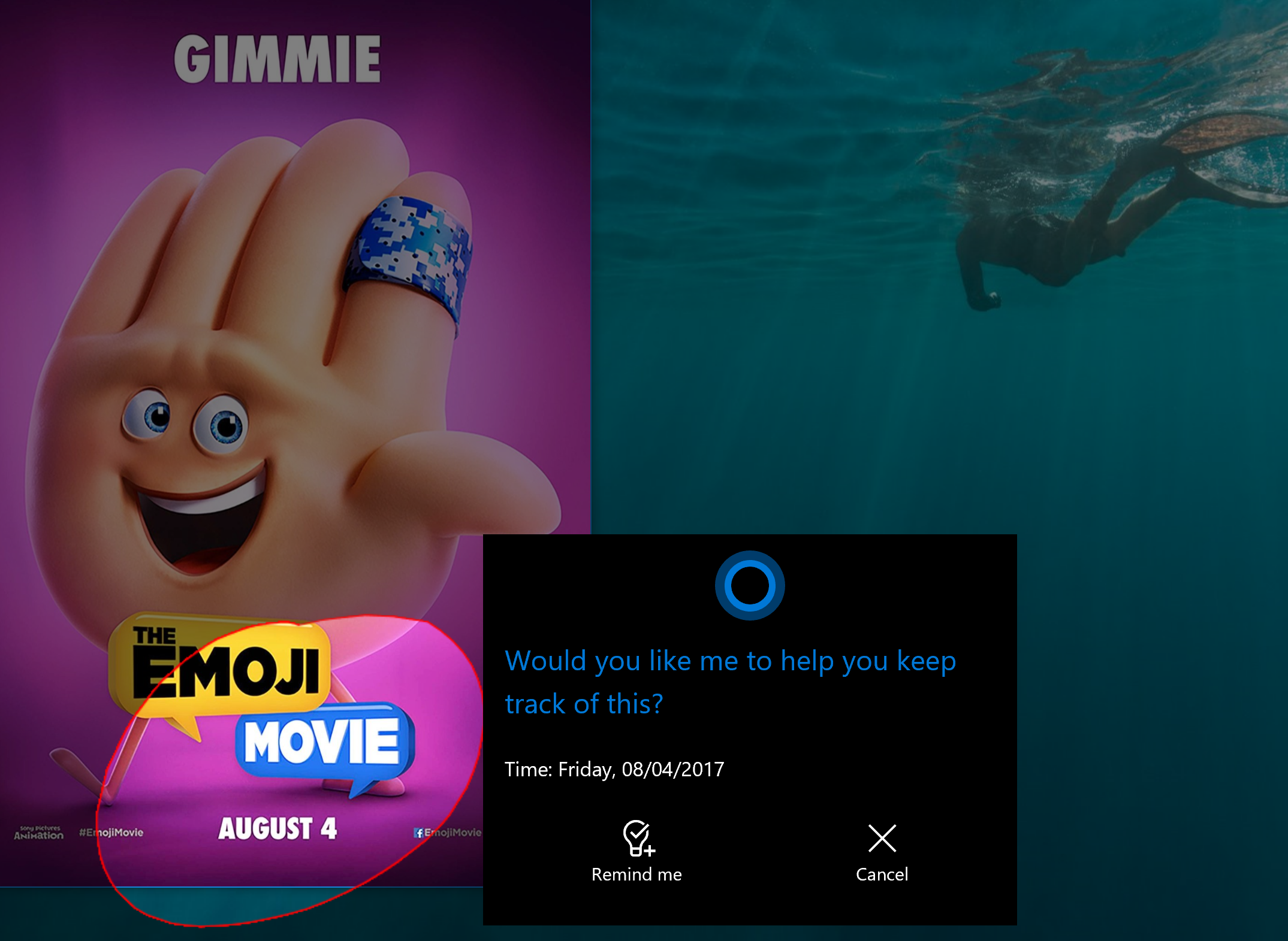 Cortana camera roll insights and Lasso tool