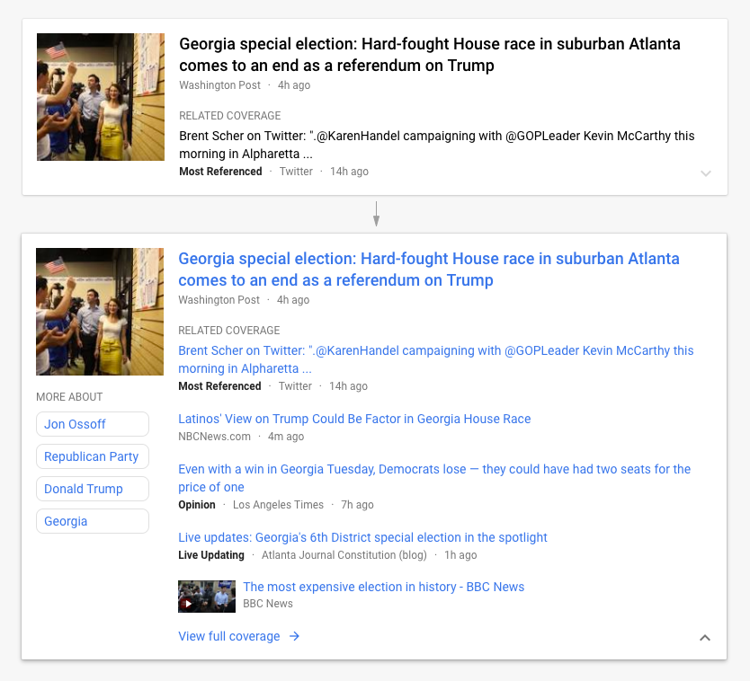 Google News Story Cards