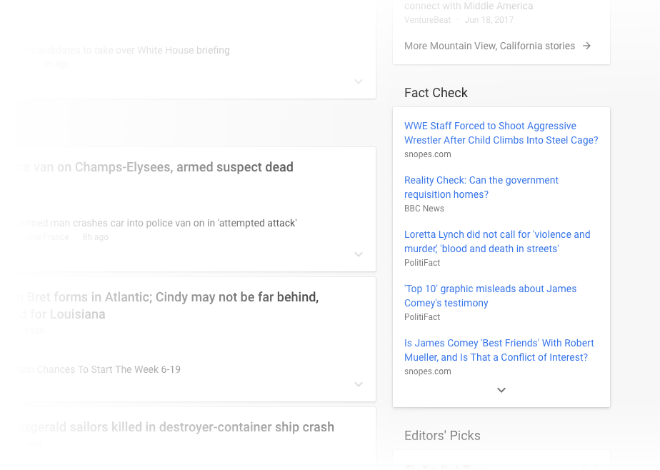 New Google News dedicated Fact Check block