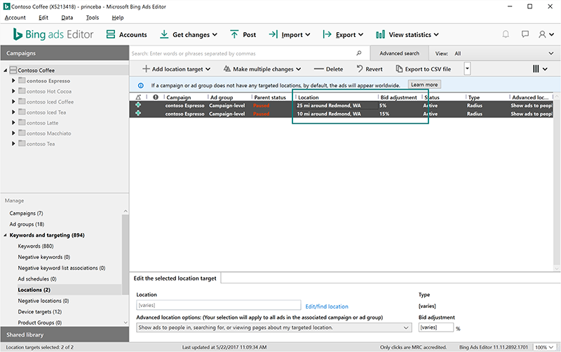bing ads editor new radius targeting
