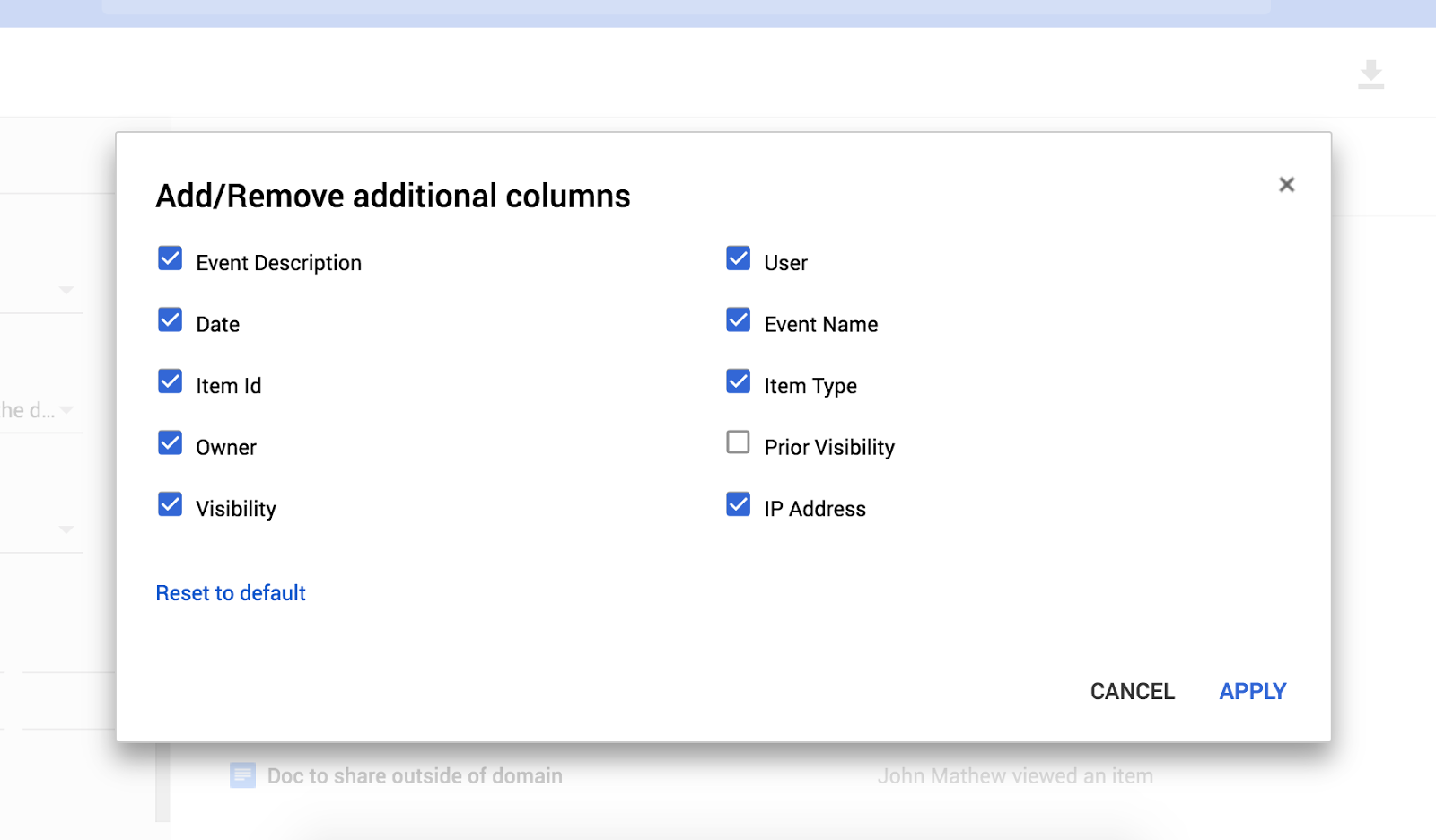 New Google Drive audit log filters in G Suite admin console