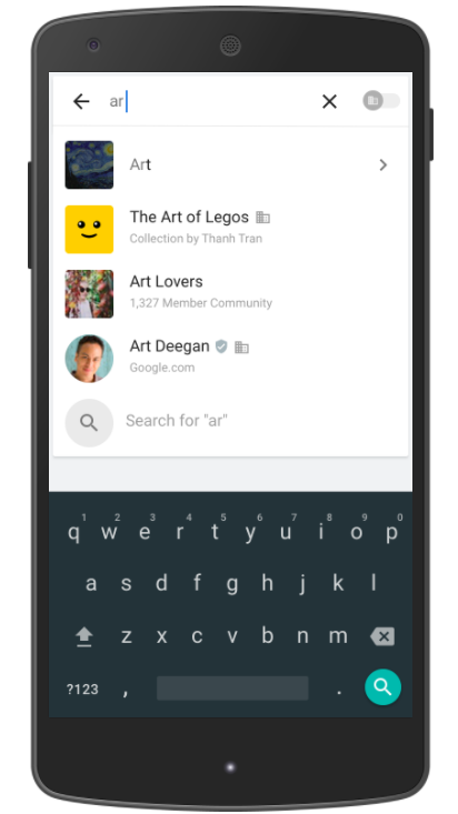 Google+ Improved Autocomplete