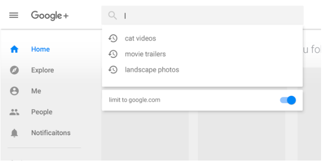 Google+ in domain filter