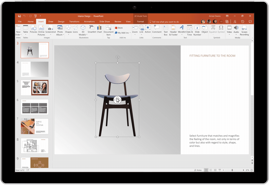 3D in Office 365 apps