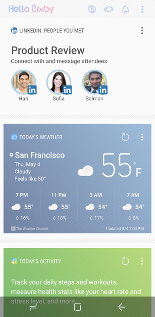 Bixby meeting notification on Galaxy S8 and Galaxy S8+