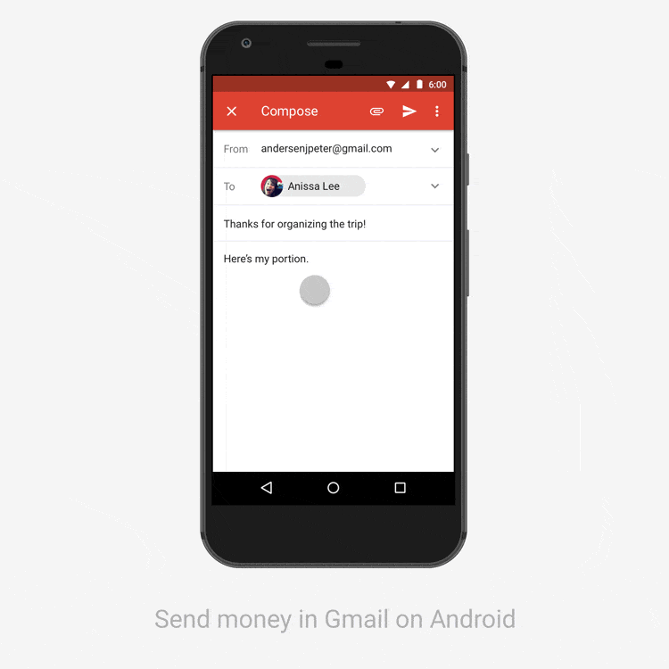 send money via gmail android app