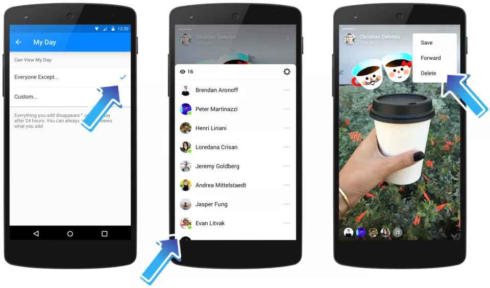 Delete Messenger Day Share