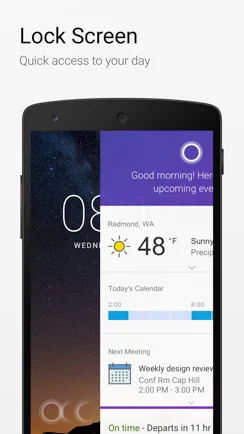 Cortana on Android Lockscreen