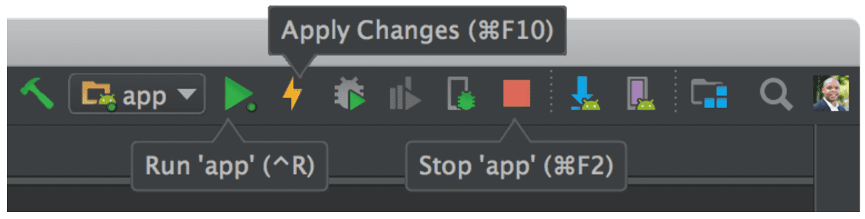 Android Studio 2.3 Instant Run Button Actions