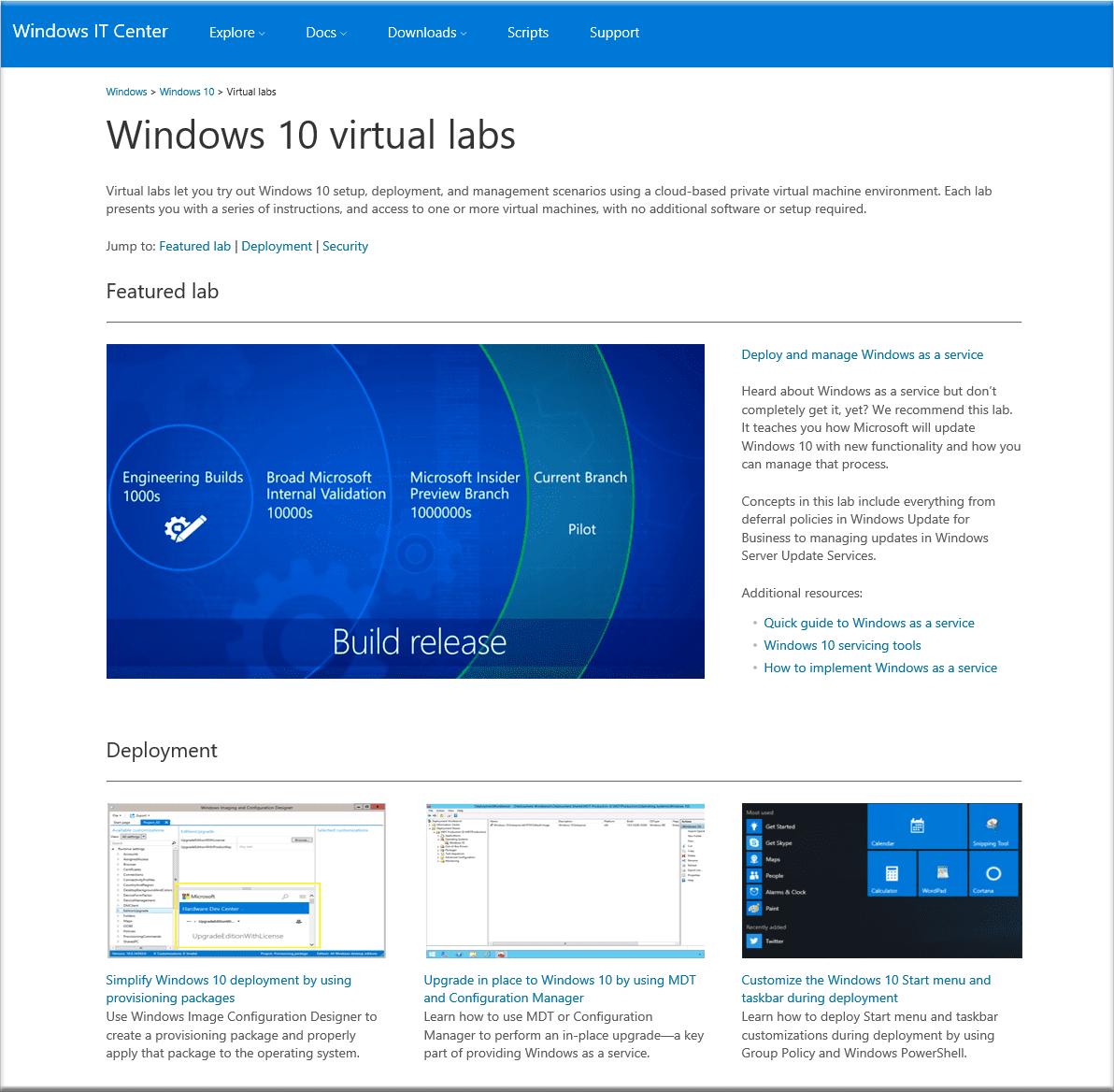 Windows 10 Virtual Labs
