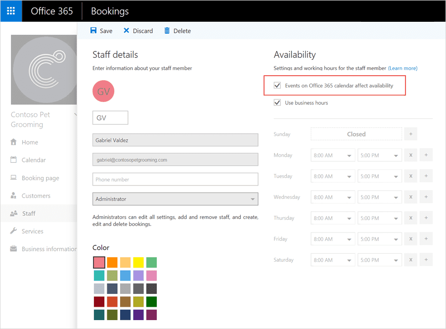 Add Office 365 calendar events to Microsoft Bookings