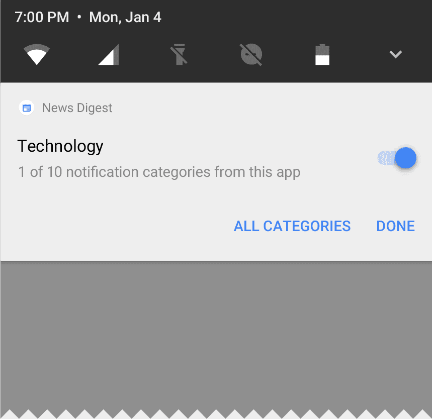 Android O control app notification categories