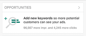 Add new keywords in Bing Ads app on iOS and Android
