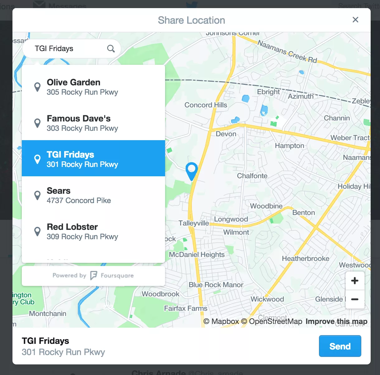 Location sharing and requesting in Direct Messages