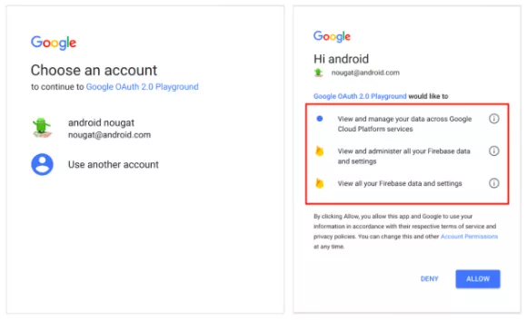 G Suite account selection page for SSO