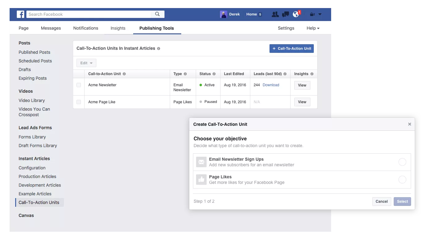 Create Instant Articles Call-To-Action Units