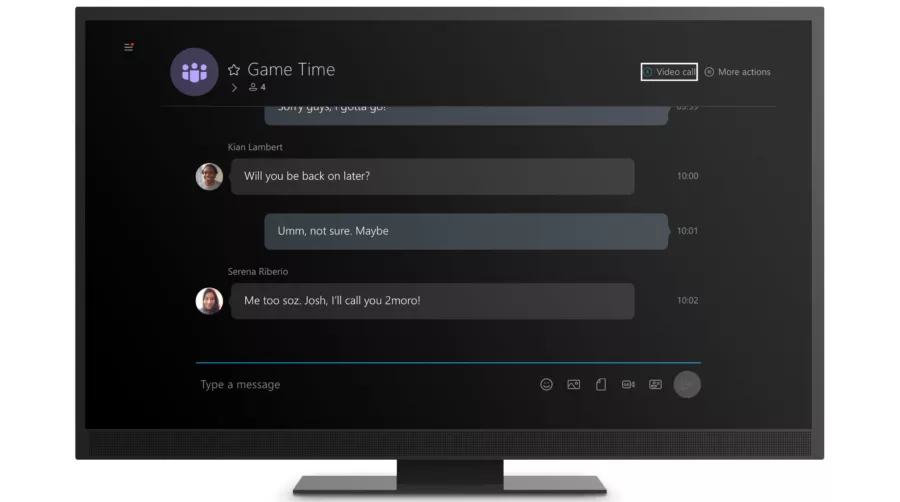 Instant messaging on Skype app for Xbox One