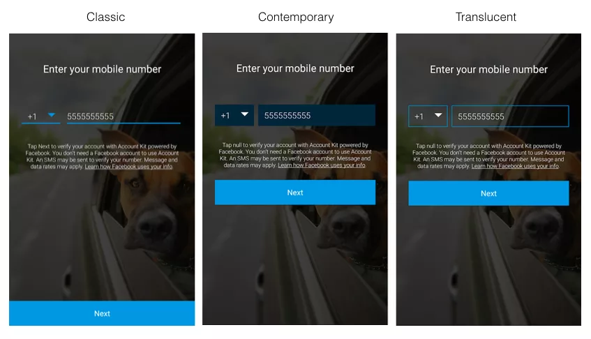 Facebook Account UI Kit customization