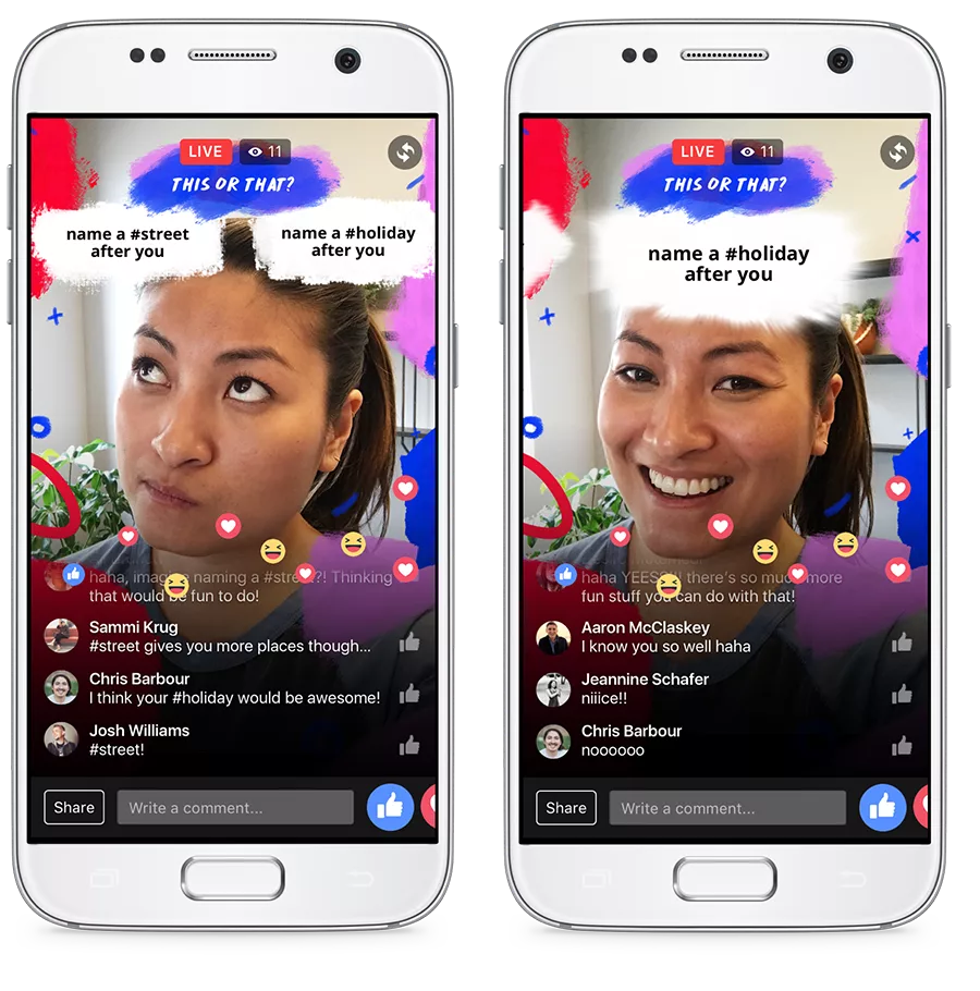 AR Studio This or That in Facebook Live