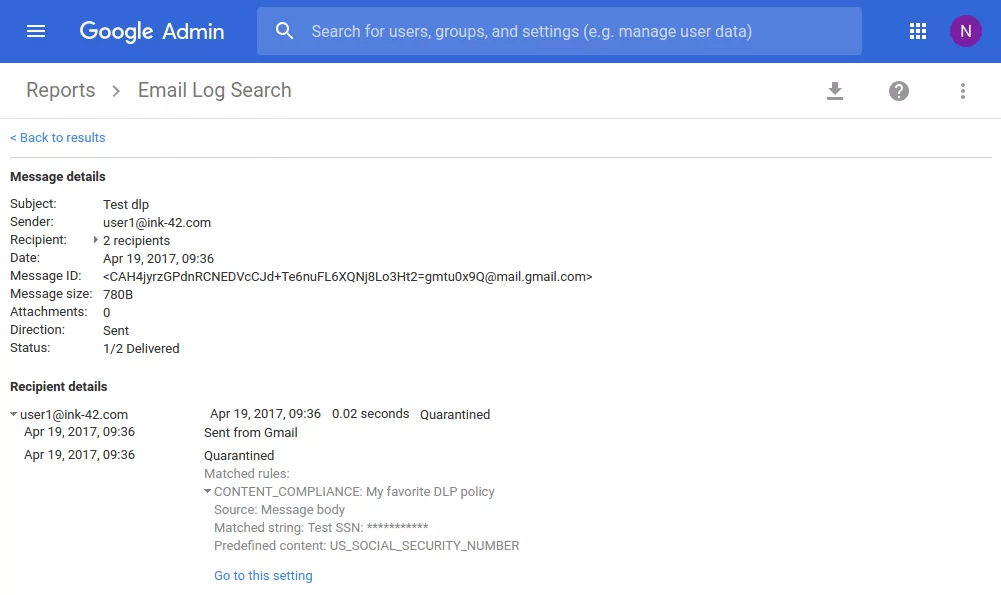 Gmail Log Search