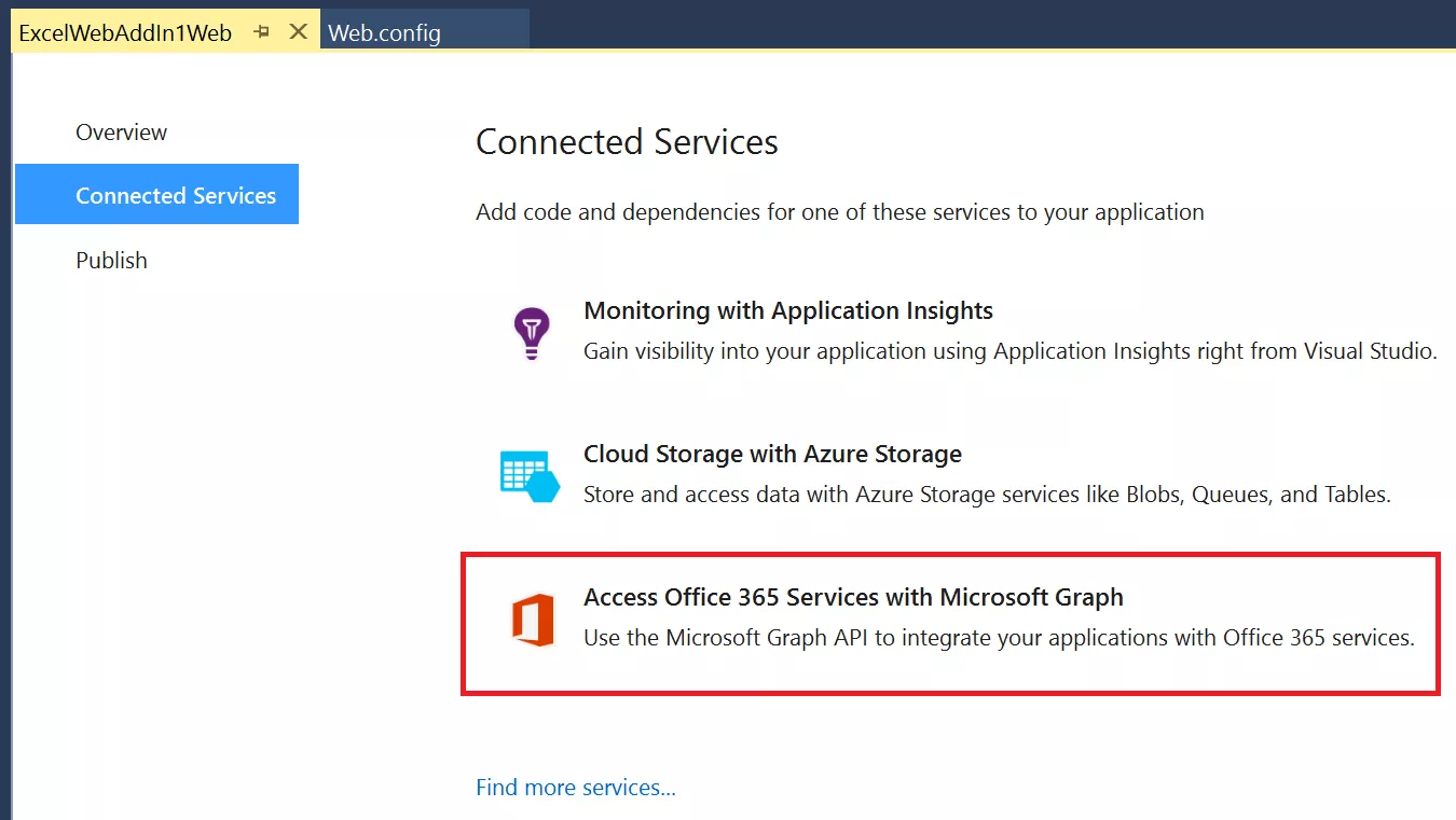 Microsoft Graph Connected Services