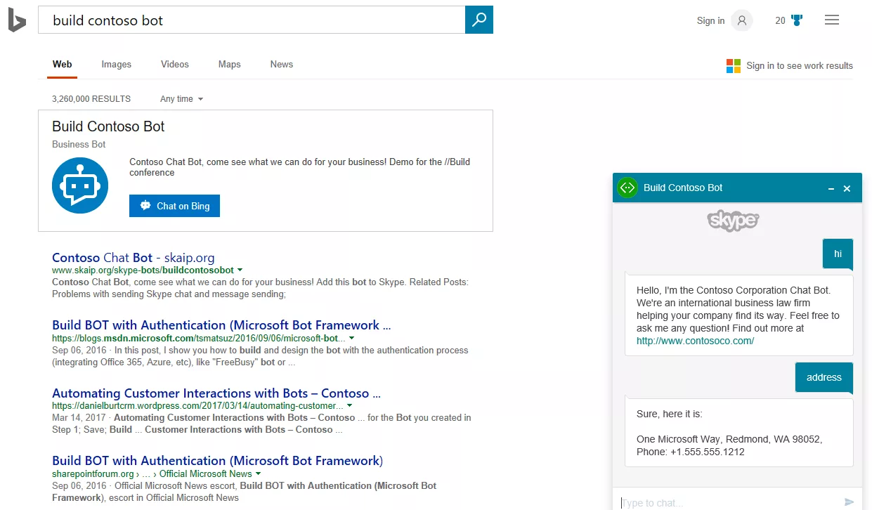 Build own Bing chatbot