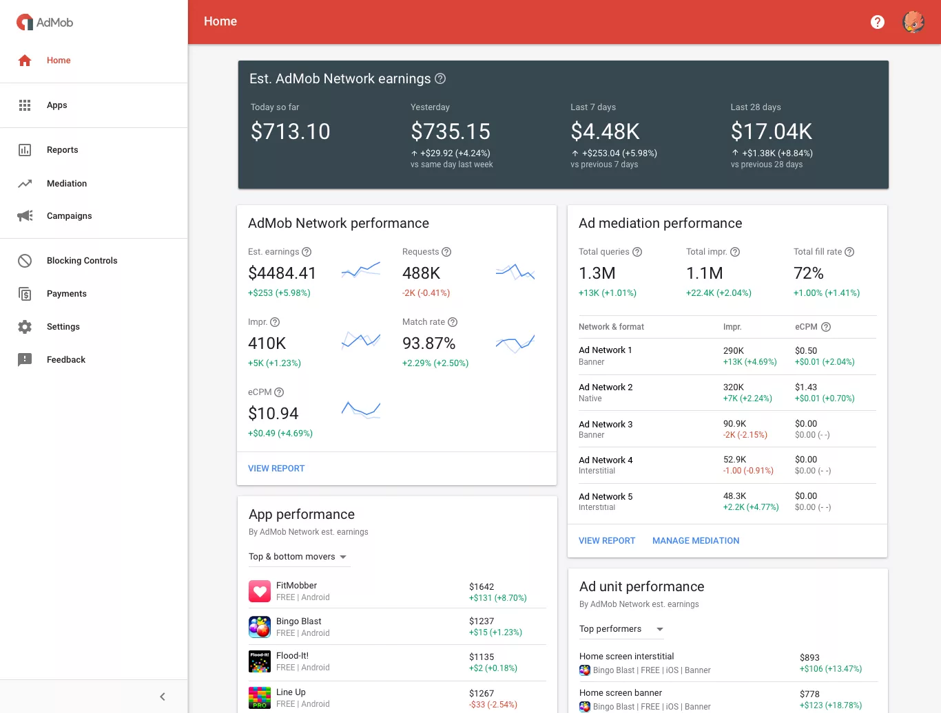 material designed admob