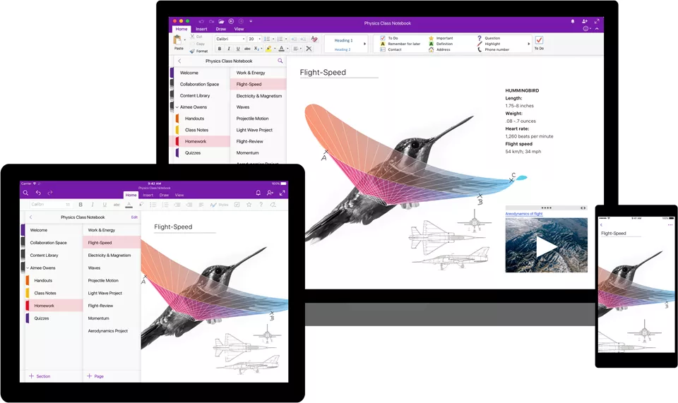 OneNote consistent experience across devices