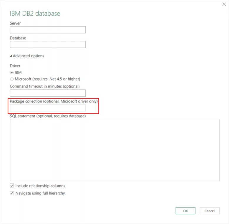Excel 2016 DB2 connector
