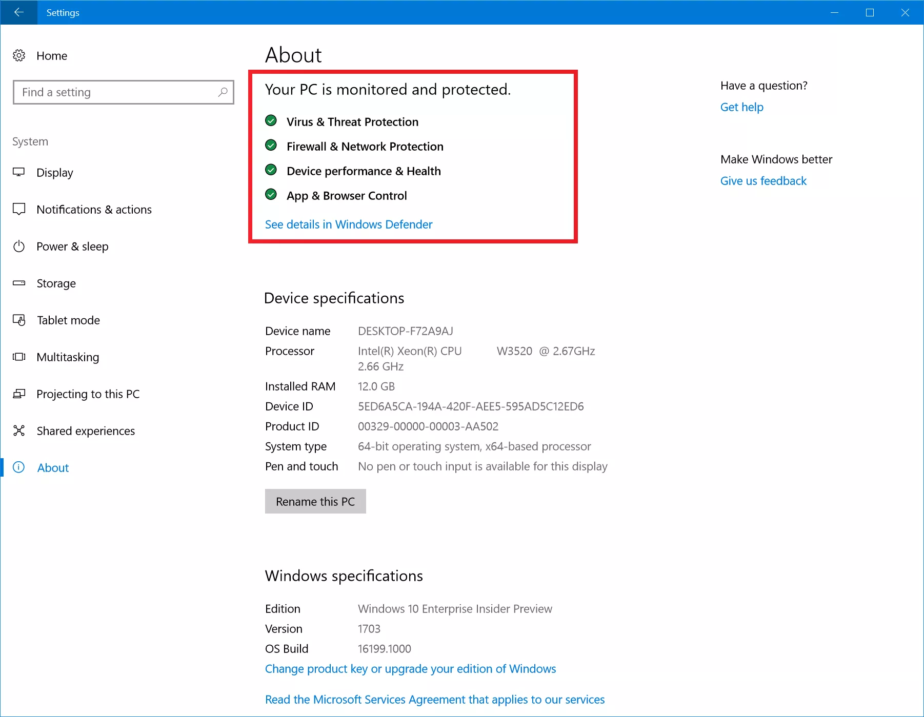 Simplified About page merge with System Health