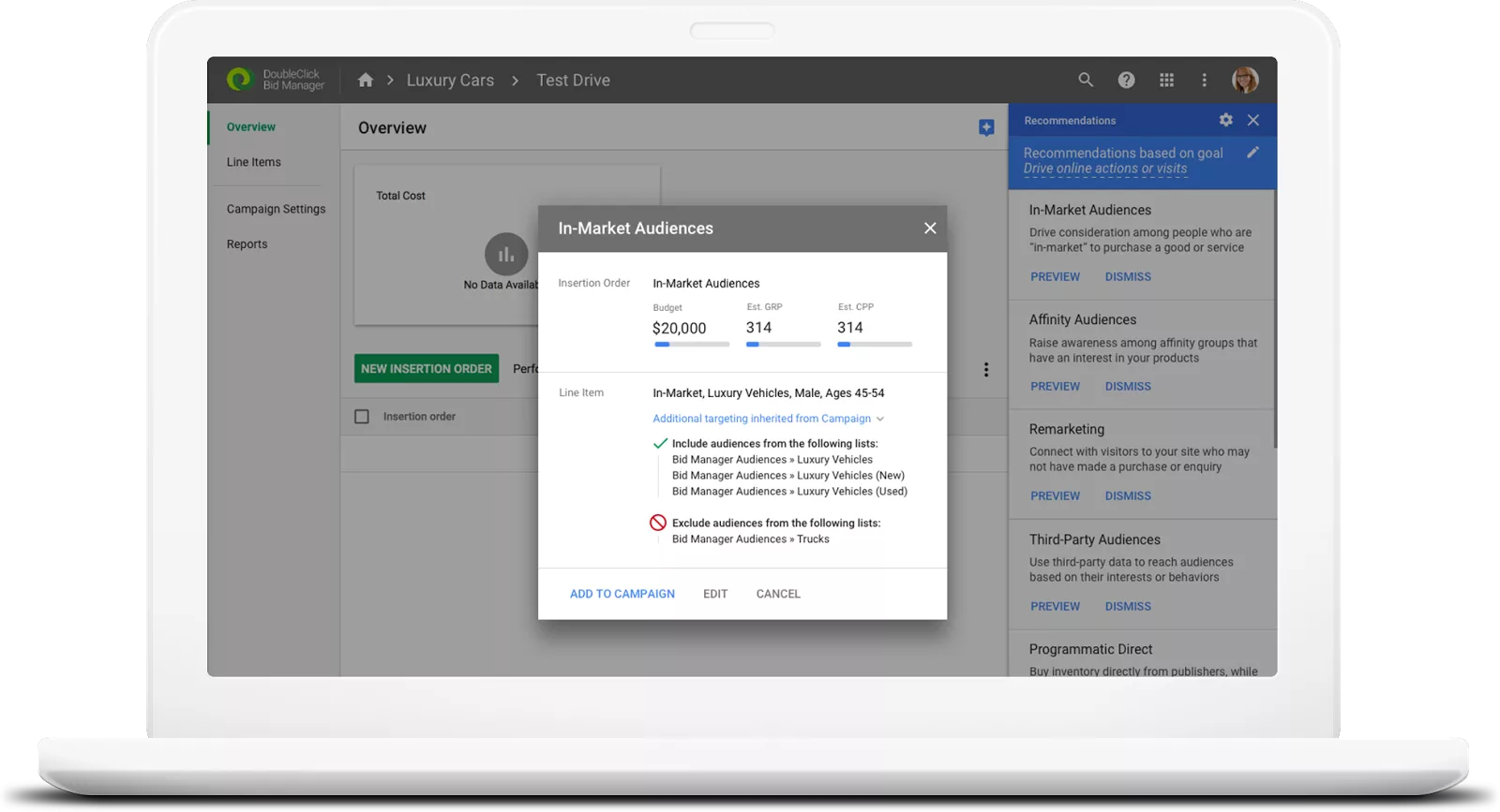 ML powesr campaign planning in DoubleClick Bid Manager