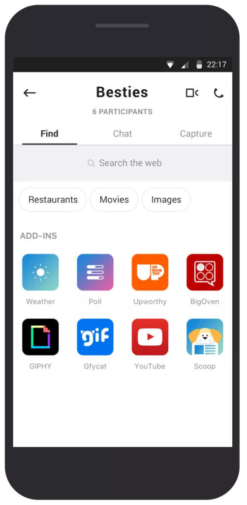Skype Find panel