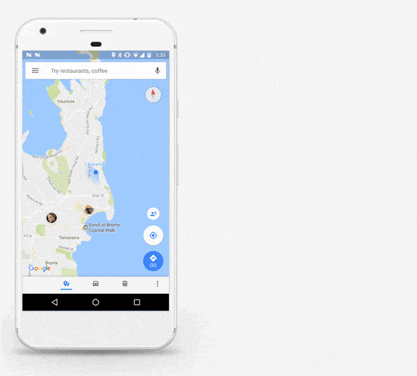 Location sharing on Google Maps