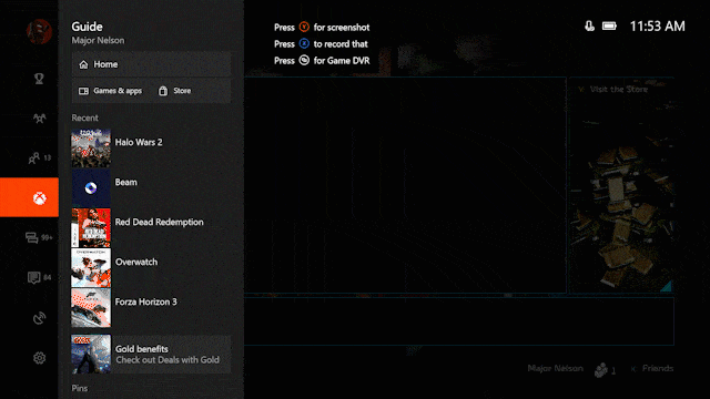 bean from xbox one guide