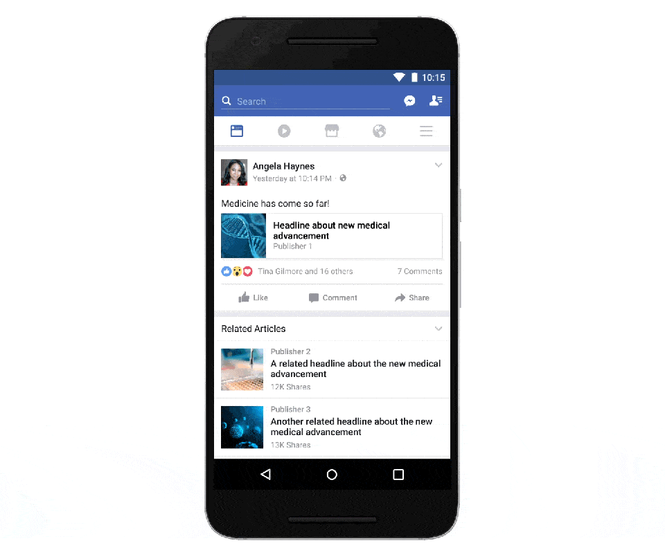 Relates Articles in Facebook News Feed