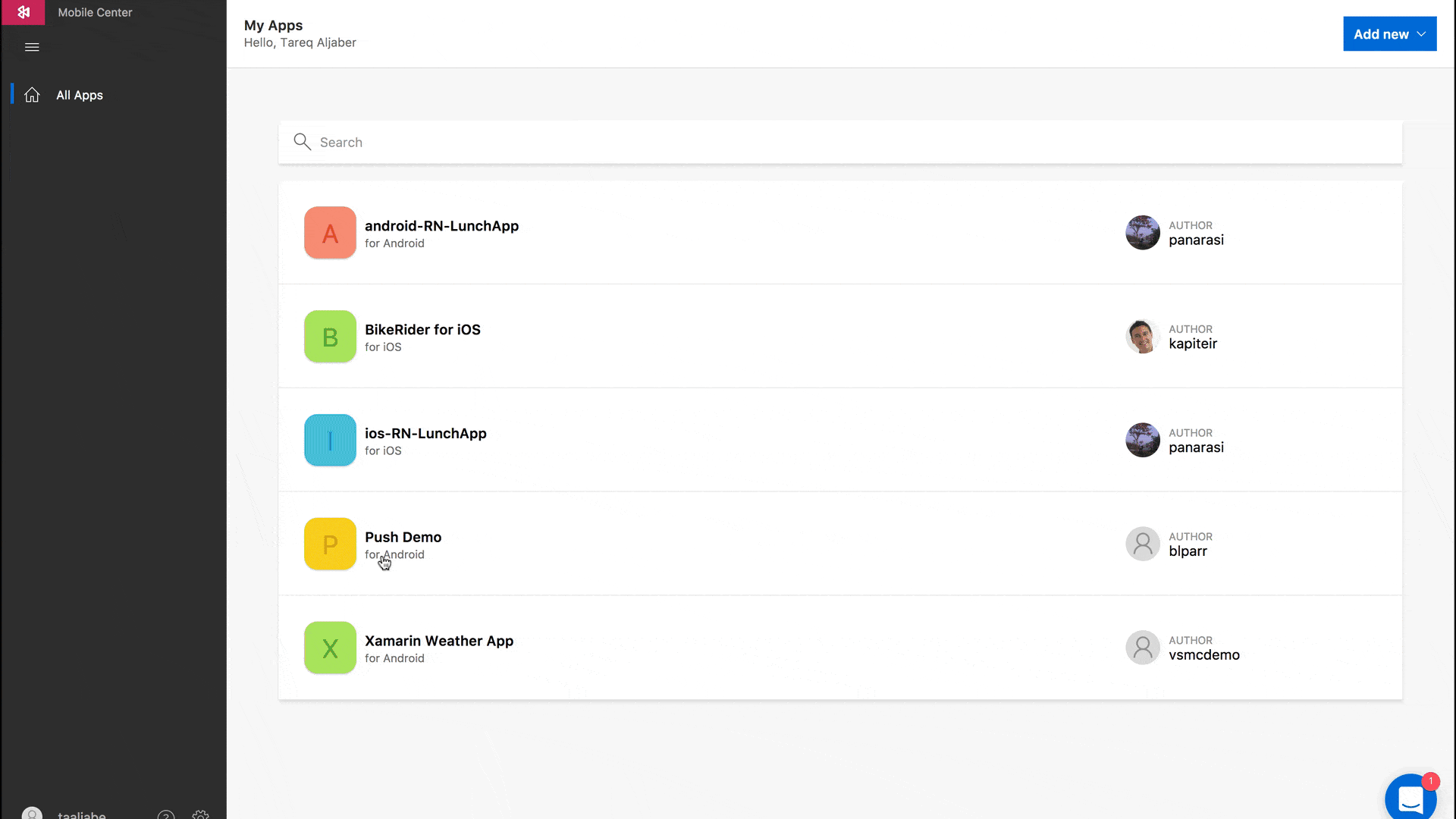 Push Service in Visual Studio Mobile Center