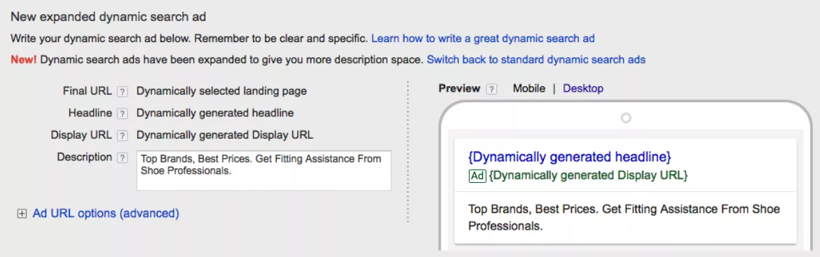 AdWords Expanded Dynamic Search Ads