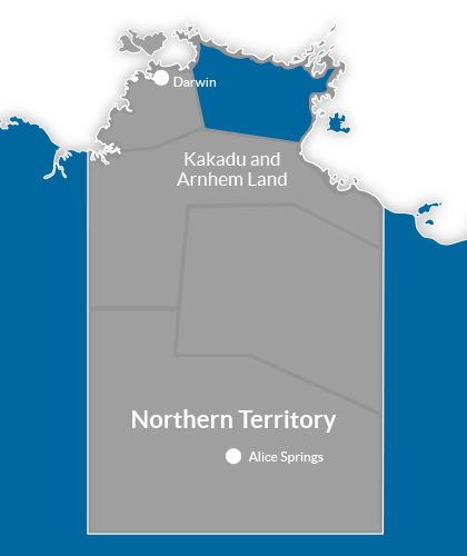 Kakadu & Arnhem Land Region Map