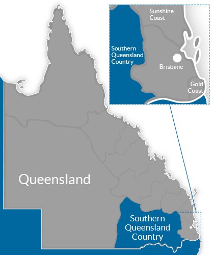 Southern QLD Country Region Map