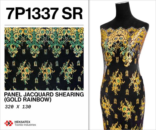 7P1337 SR - Panel Jacquardtronic Shearing Gold Rainbow