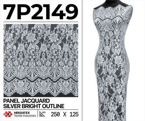 7P2149 - Panel Jacquard Silver Bright Outline