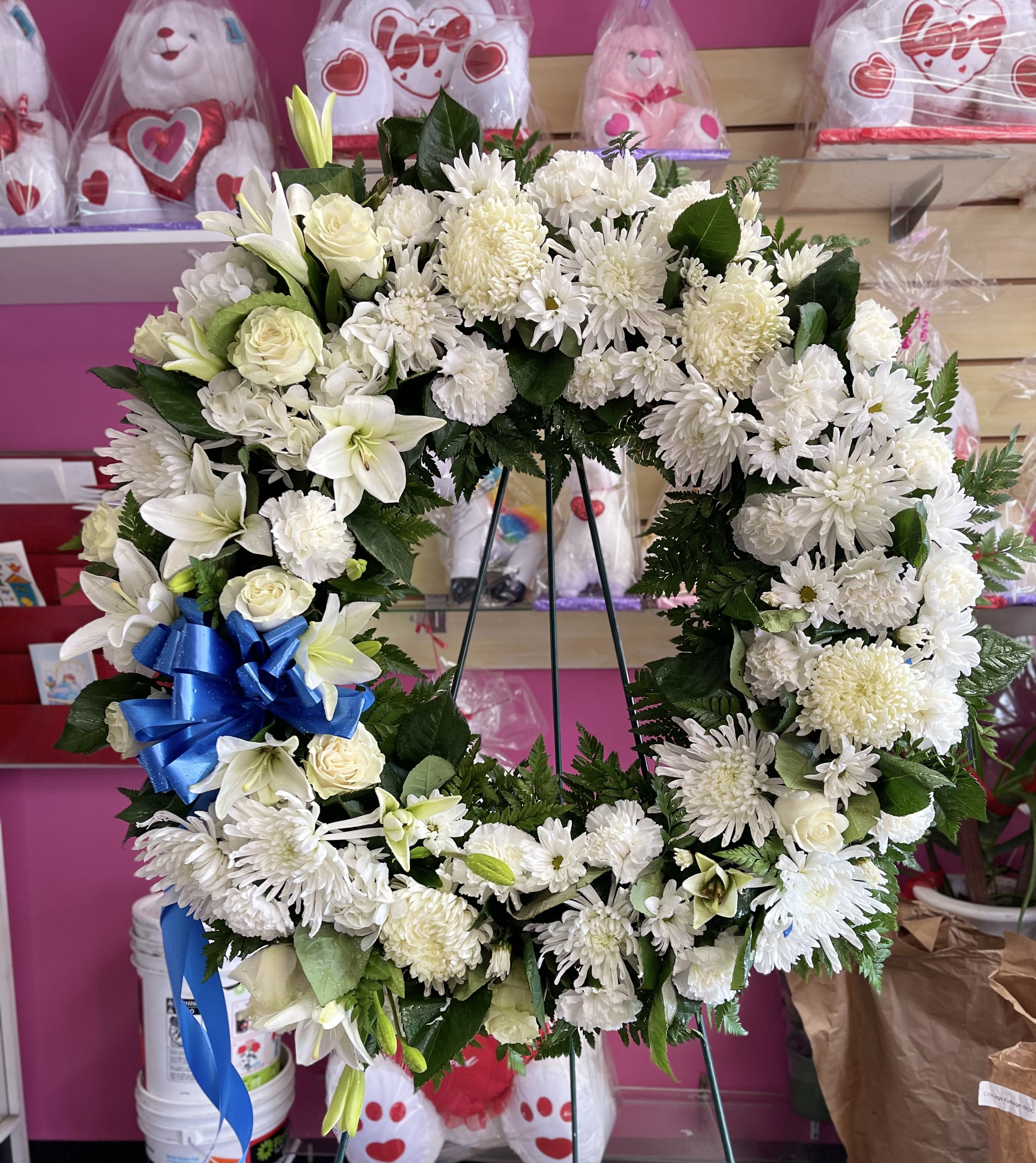 White Funeral Wreath in San Francisco, CA | Polk Street Florist