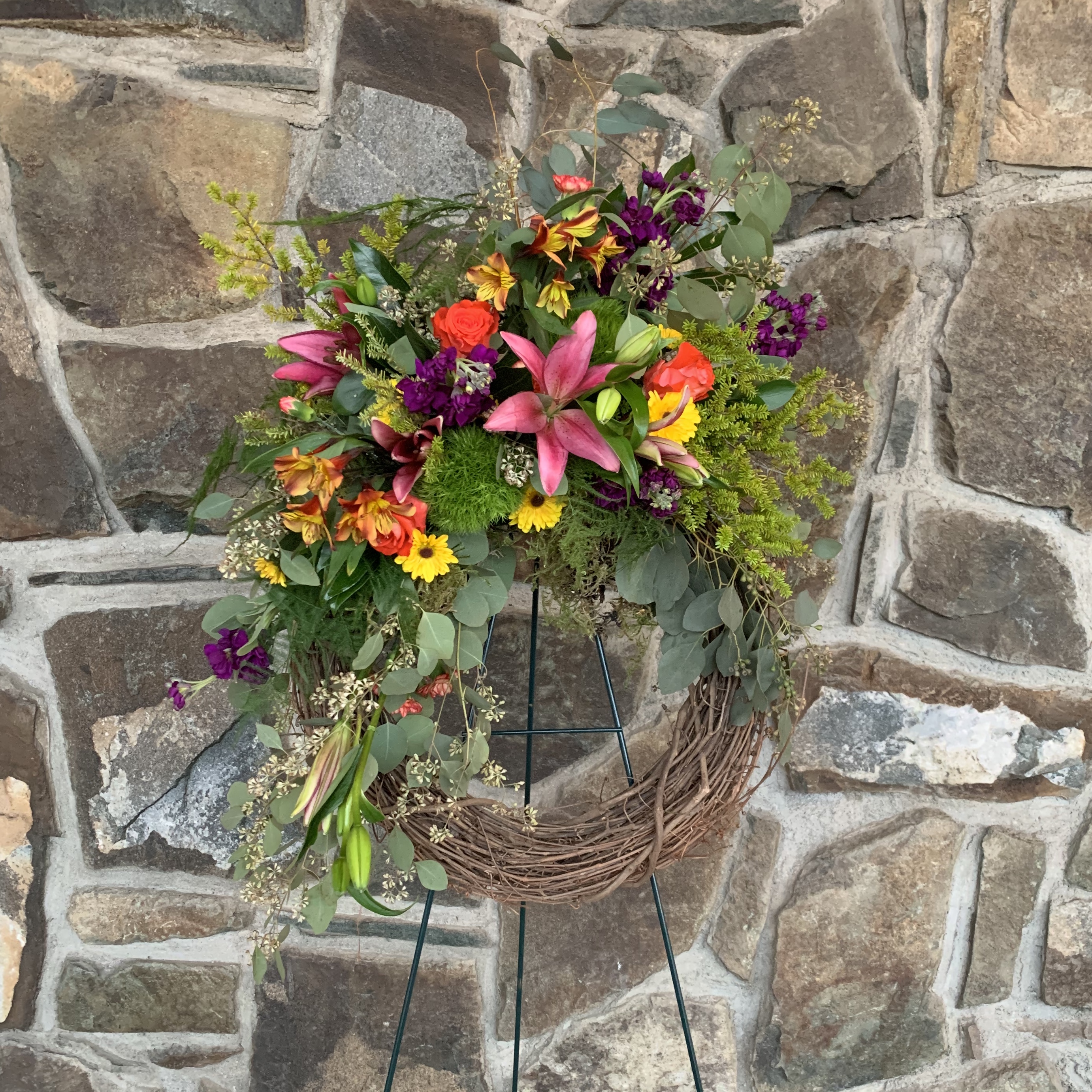 Grapevine sympathy wreath in Kingston, NY