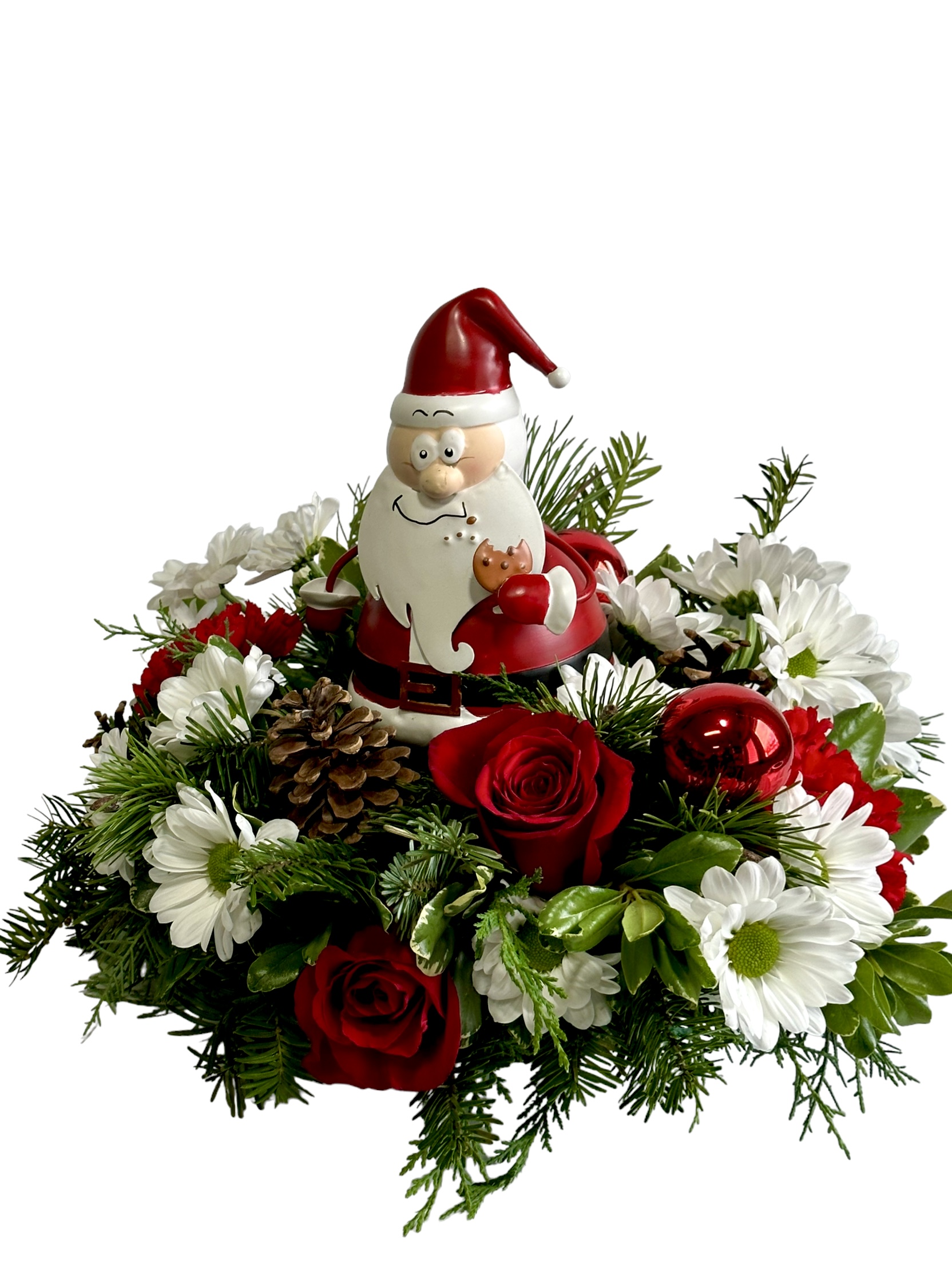 Snacking Santa Centerpiece Flower Delivery Kokomo IN Banner Flower House