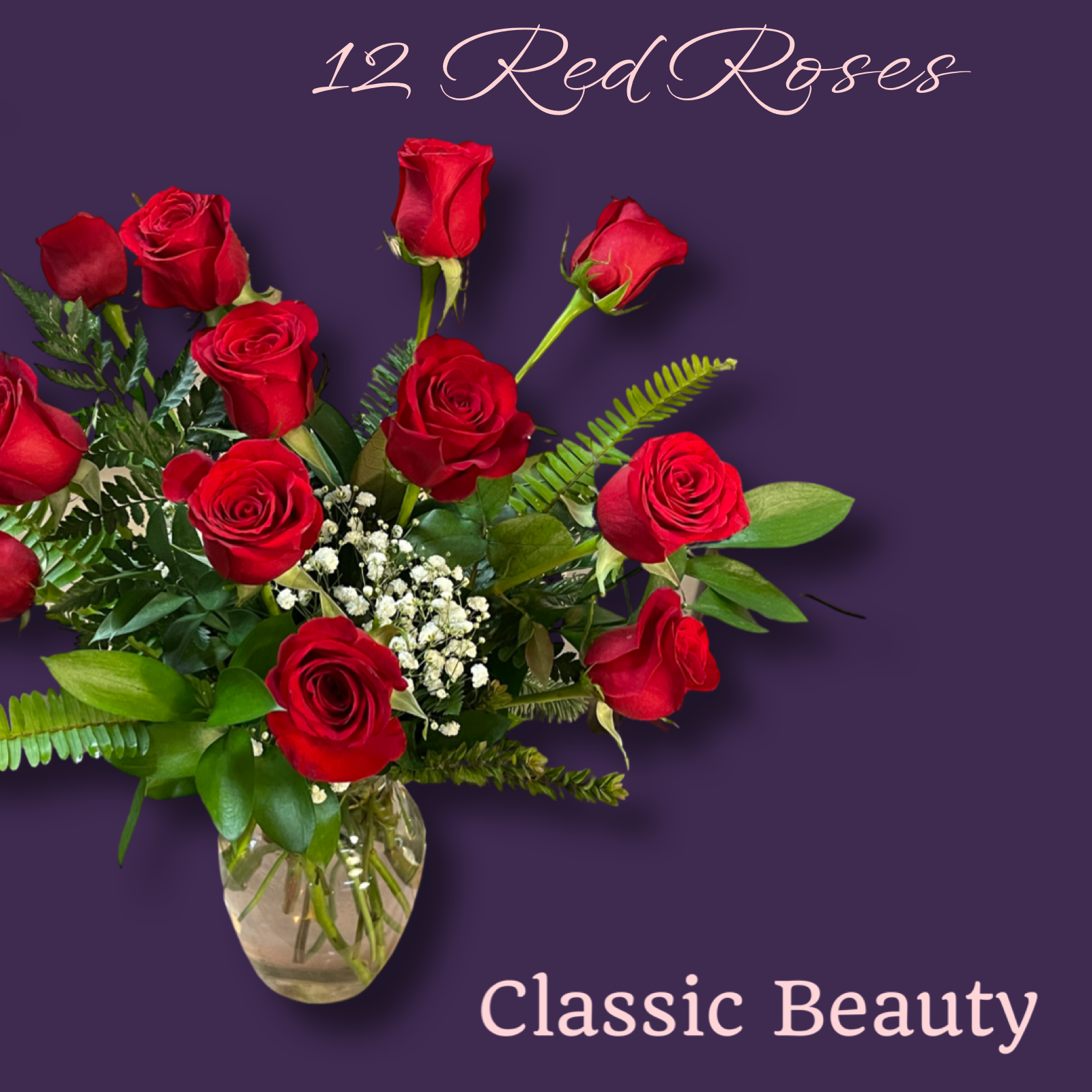 Dozen Roses Arranged in Vase Flower Delivery Juneau AK Martha’s Flowers & Gifts