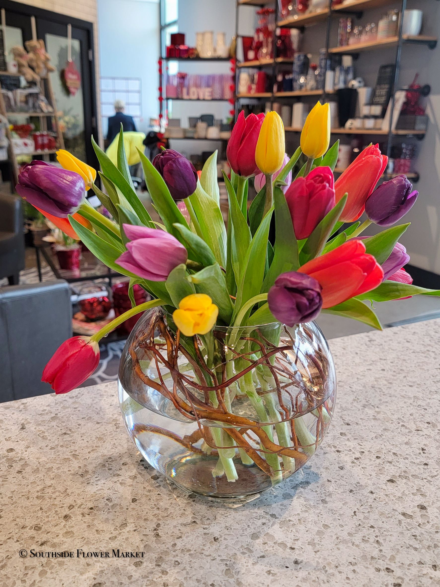 Tulip Vase Arrangement Flower Delivery Grand Rapids MI Southside